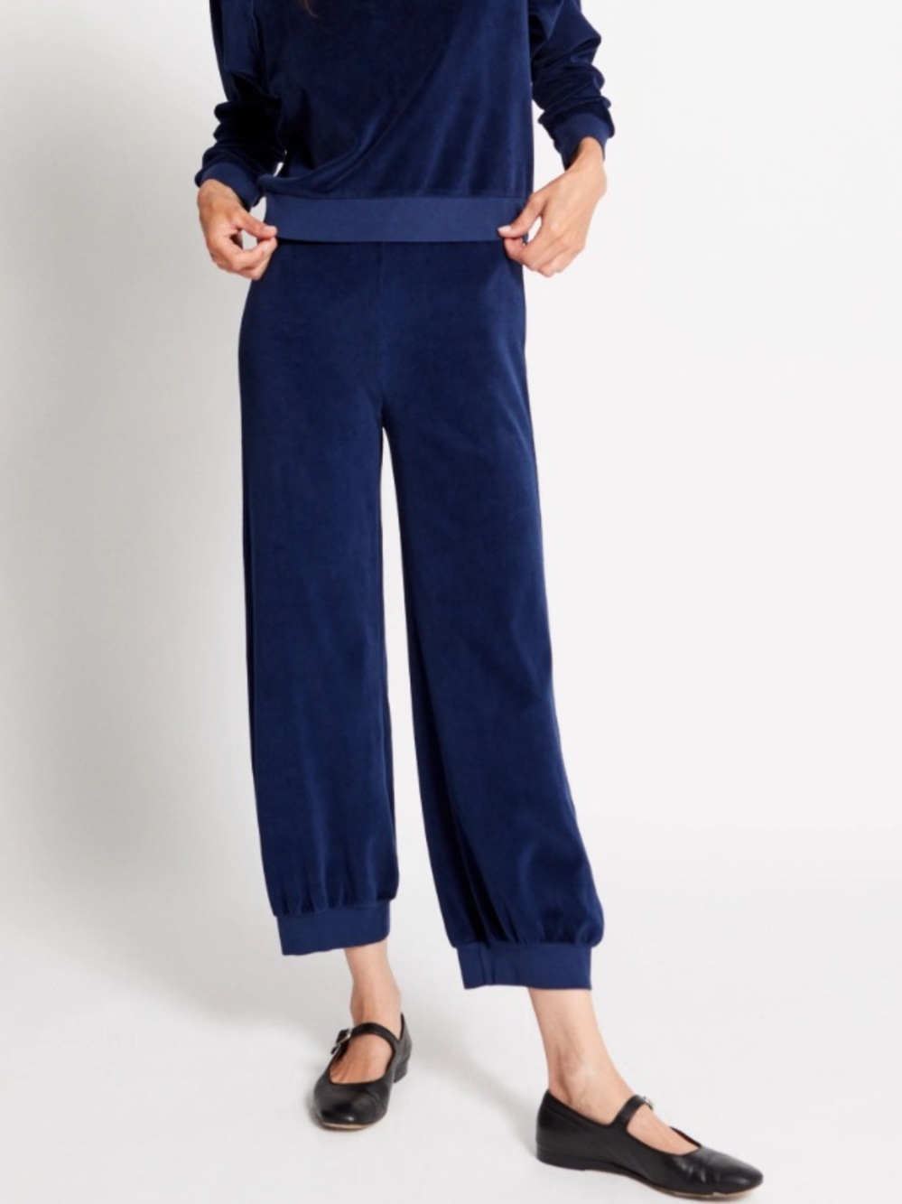SUZIE KONDI Tosk Harem Pants in Velour Navy Blue